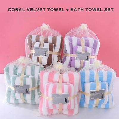 Coral Velvet Towel Set, Soft Hand Towel Bath Towel, Highly