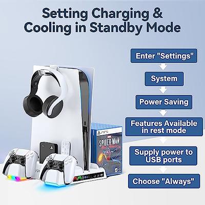  PS5 Stand and Cooling Station with RGB LED Controller