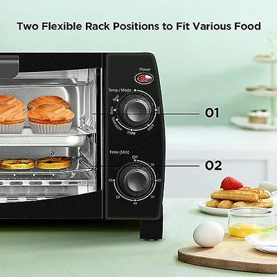 2-Slice Toaster Oven with 15-Min Timer & Temperature Controls