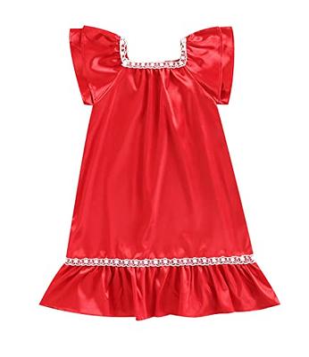  Qiylii Princess Kids Baby Girls Silk Nightgown Dress