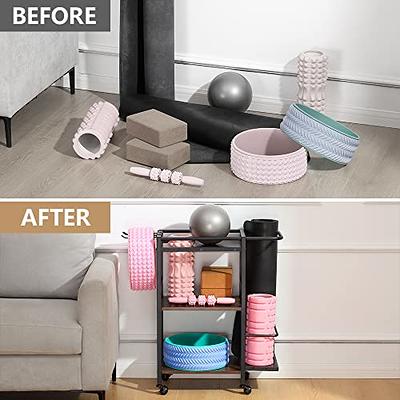 Bikoney Yoga Mat Holder Wall Mount Yoga Mat Storage Home Gym Accessories