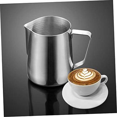 1pc, 12oz Milk Frothing Pitcher, Espresso Steaming Pitcher, Espresso  Machine Accessories, Milk Frother Cup, Milk, Coffee, Cappuccino, Latte,  Stainless