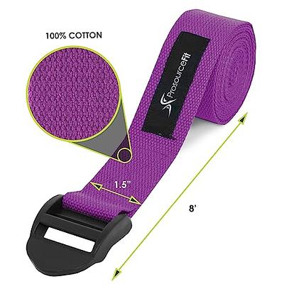 Reehut Fitness Exercise Yoga Strap w/ Adjustable D-Ring Buckle for  Stretching, Flexibility and Physical Therapy - (Purple, 6ft) 