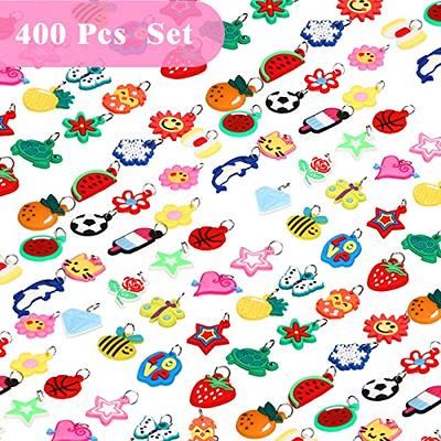 100pcs Silicone Bracelet Charms Colorful Bracelet Charms Rubber Band  Bracelet Making Kit For Necklace DIY Charm Bracelets Perfect Gift For women  girls