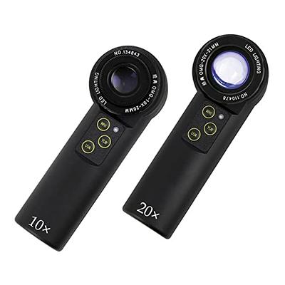 Connoisseur jewellers and watchmakers loupe with UV and LED light 10x  magnifier
