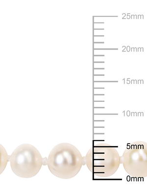 Miabella Women's 6.5-7mm Cultured Freshwater Pink Pearl Sterling Silver  Pearl String Necklace