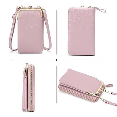 Women's Wallet Shoulder Mini Leather Bag Mobile Phone Bag,Pink