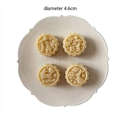 Mooncake Mold,Hand-Pressure Mooncake Molds for Mid-Autumn DIY Pastry Tool  Reusable Rabbit Dance Shape Moon Cake Mould(B)