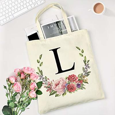 Floral Flower Canvas Tote Bag for Women Large Capacity Grocery