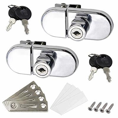 4pack Glass Cabinet Lock No Drilling,single Glass Door Locks With Alike  Keys, Double Open Display Cabinet Safety Lock For 5-8mm Glass