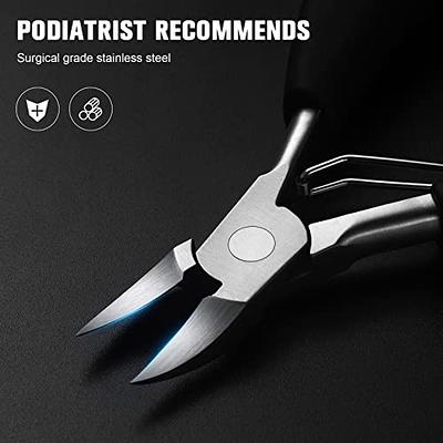 BEZOX Angled Head Nail Clippers for Seniors - Ergonomic Toenail Clipper for  Thick Nails, Premium Steel Nail Cutter Trimmer with Catcher for Men and