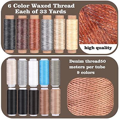 Leather Waxed Thread Stitching Needles Sewing Tools Kit for Tent Shoes  Repairing