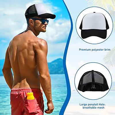 24 Pcs Trucker Hats Bulk Beach Hats for Men Mesh Back Ball Cap