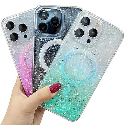 For iPhone 15 Pro Max 14 Plus 13 Bling Glitter Love Heart Clear TPU Case  Cover