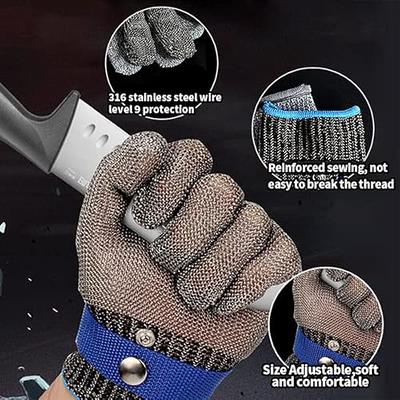 GENMAI SOEASY Cut Resistant Gloves Stainless Steel Wire Metal Mesh