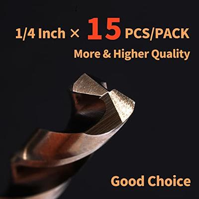 RCINDUS (15PCS) 1/4 Cobalt Drill Bit, HSS M35 Metal Drill Bits for Steel,  Stainless Steel, Cast Iron, Hard Plastic and Wood - Yahoo Shopping