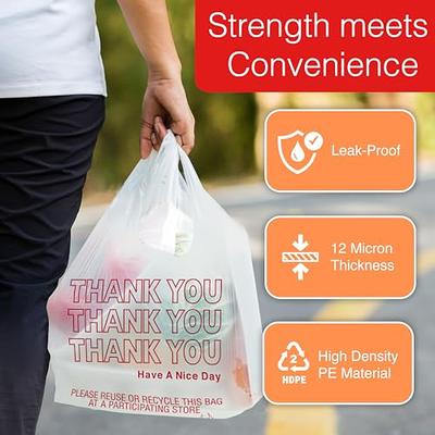 Reli. Thank You Plastic Bags (350 Count) | White Grocery Bags | Plastic  Shopping Bags with Handles | T Shirt Bags for Small Business, Store,  Retail