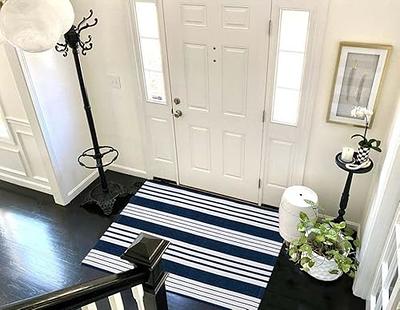 Gray White Layer Rug, Outdoor Woven Porch Rugs Layering Front Door