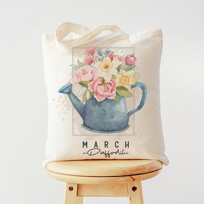 Wholesale | 1 pc | Birth Flower Tote Bag