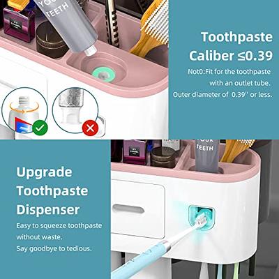 HBlife Toothbrush Holder Wall Mounted for Bathrooms, 4 Cups Bathroom  Toothbrush Organizer Tooth Brushing Holder with Storage Tray, Toothpaste  Dispenser, 4 Brush Slots with Cover and 1 Cosmetic Drawer - Yahoo Shopping