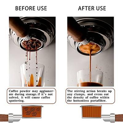 Coffee Ground Stirrer Espresso Distribution Tool Accessory with  Wooden-Handle Needle Whisk Distributor for Coffee Ground