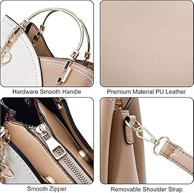 Fashion Contrast Color Pu Leather Tote Bag With Silk Scarf Decoration