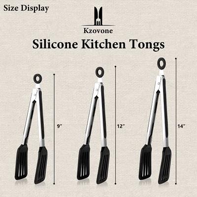 Gorilla Grip Stainless Steel Heat Resistant BBQ Kitchen Tongs Set of 2, Non  Scratch Silicone Tip