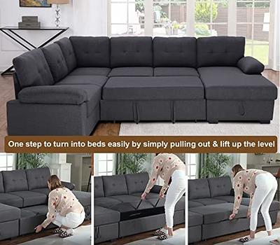 Asunflower Sectional Sofa Sleeper Couch Living Room Pull Out Sofa Bed –  SHANULKA Home Decor