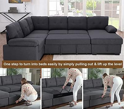 Asunflower Sectional Sofa Sleeper Couch Living Room Pull Out