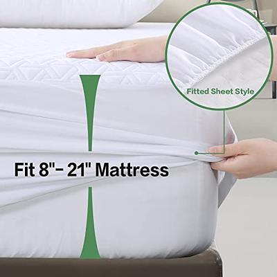 Queen Premium Waterproof Mattress Protector, Soft Breathable Mattress Pad  Cover, Noiseless Waterproof Bed Cover - Stretch to 21 Fitted Deep Pocket