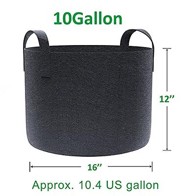 LUNGAR Plant Grow Bags - 10 Gallon 5 Packs Planter Pot, Thickest Aeration  300G Non-Woven Fabric, Reinforced Handles for Weatherproof Nursery Pot