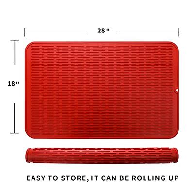 MicoYang Silicone Dish Drying Mat for Multiple Usage,Easy  clean,Eco-friendly,Heat-resistant Silicone Mat for Kitchen Counter or  Sink,Refrigerator or Drawer Liner Red XXXL 28 inches x 18 inches - Yahoo  Shopping