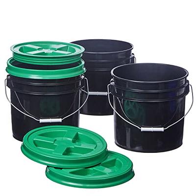 Plastic Pail Translucent Black Bucket 3.5 Gallon Pack of 12