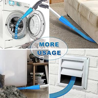 PetOde Dryer Vent Cleaner Kit Dryer Lint Vacuum Attachment with Stretch  Universal Connector, Dryer Vent Cleaning Tool Vacuum Hose Lint Remover, Blue