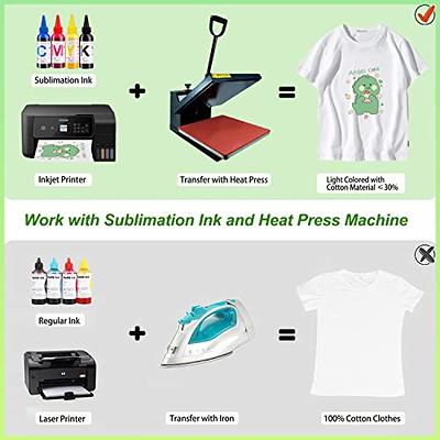 Inkjet Sublimation Heat Transfer Paper 10 sheets A4 for Any Inkjet Printer  with Sublimation Ink 20 Sheets Letter Size