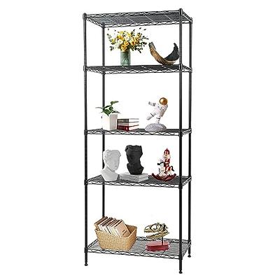 3-Tier Shelves Wood Shelving Unit Large Ladder Triangular Metal Display  Shelving Server Rack, 46 W x 21 D x 66.5 H