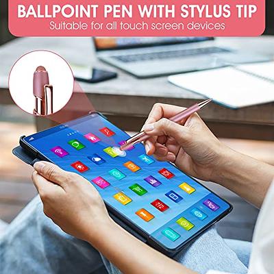 Cobee®Stylus Tip Ballpoint Pens, 6 Pieces 1.0mm Retractable Ball Point Pen  Medium Point Smooth Writing Pen Black Ink Metal Pen Stylus Nice Pen for