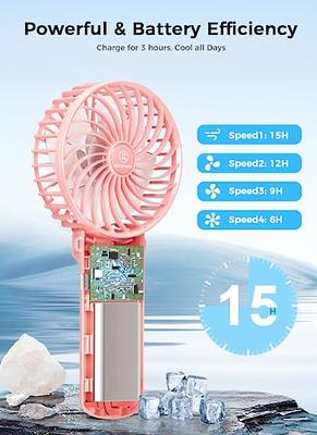 Handheld Mini Fan, Small Hand Fan, Battery Operated Desk Fan With 3 Speed  For Outdoor, Office, Travel-blue