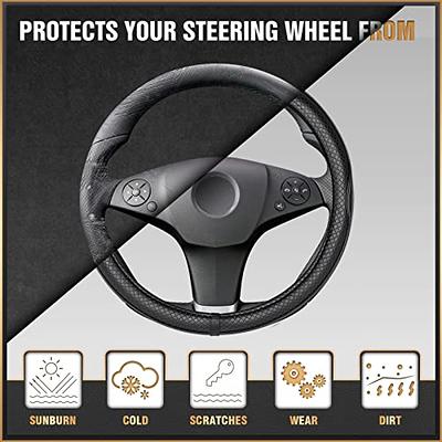 K KNODEL Universal Fit Steering Wheel Cover, Microfiber Leather Car Steering  Wheel Cover, Anti-Slip Car Wheel Protector, 15 Inch (Black) - Yahoo Shopping