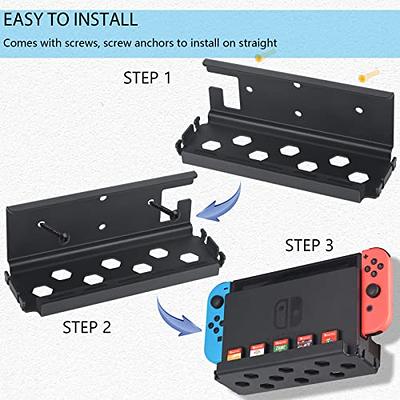  ZAONOOL Wall Mount for Nintendo Switch and Switch OLED, Metal  Wall Mount Kit Shelf Stand Accessories with 5 Game Card Holders and 4 Joy  Con Hanger, Safely Store Switch Console Near