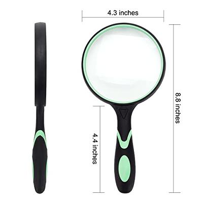 Large Magnifying Glass 5X Handheld Reading Magnifier for Seniors & Kids -  100MM 4INCHES Real Glass Magnifying Lens for Book Newspaper Reading, Insect  and Hobby Observation, Classroom Science (Green) - Yahoo Shopping