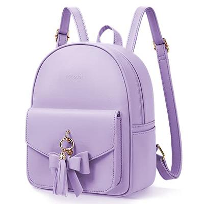 Ecosusi Mini Backpack for Women Cute Bowknot Small Backpack Purse Ladies Leather Bookbag Satchel Bags,With Charm Tassel