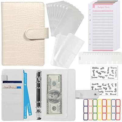 DMluna A6 Budget Binder, PU Leather Money Organizer for Cash Bills Coupon, Planner  Book Notebook Cover with 12 Zipper Envelopes for Budgeting Expense Saving,  with 48 Label Stickers, Glitter Purple - Yahoo Shopping