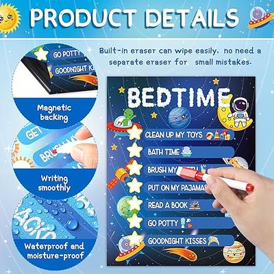 Qilery Space Daily Routine Chart for Kids Morning Bedtime Responsibility  Chart for Kids Reward Kids Routine Checklist Daily Schedule Board with 2  Sheet Routine Stickers 8 Dry Erase Markers for Toddler - Yahoo Shopping