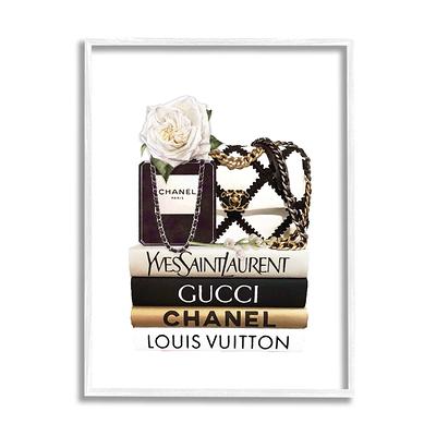  white Louis Vuitton bag shoes art print Glam Wall Art