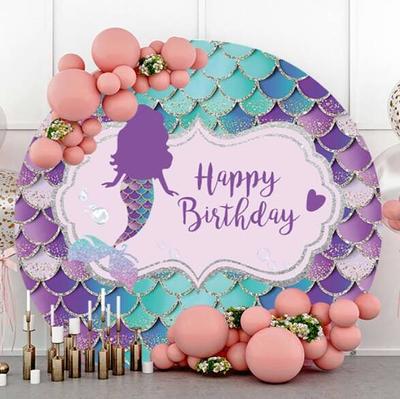 Mermaid Underwater Sequins Round Backdrop Baby Shower Birthday Party  Photography For Children Photo Background Decoration - Yahoo Shopping