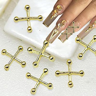 SILPECWEE Light Change Flower Nail Charms 3d Nail Flower Gold and
