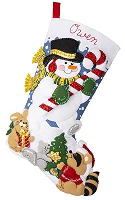 Bucilla Felt Stocking Applique Kit 18 Long Santa and Friends