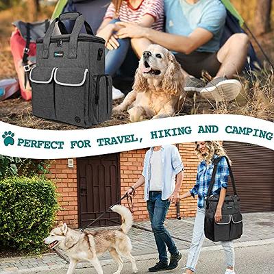 DOG TRAVEL BAG with Food Container Collapsible Bowl Set Airline