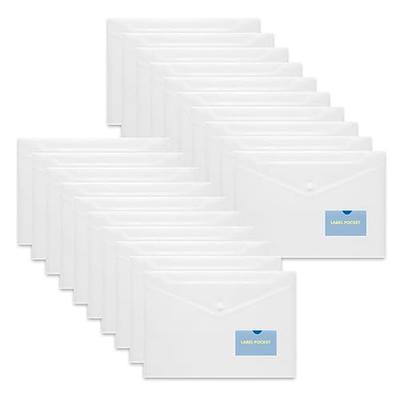 10 PCS Clear Plastic Envelopes, Poly Envelope with Snap Closure